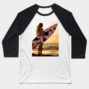 Aboriginal Art - Surf Up Australia Small Baseball T-Shirt